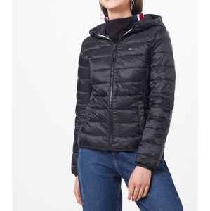 Tommy Jeans dámská černá přechodová bunda s kapucí - S (BBU)